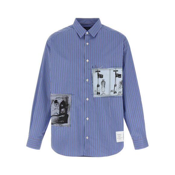 Comme Des Garҫons Homme Men Patch Striped Shirt